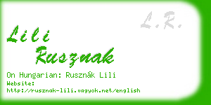 lili rusznak business card